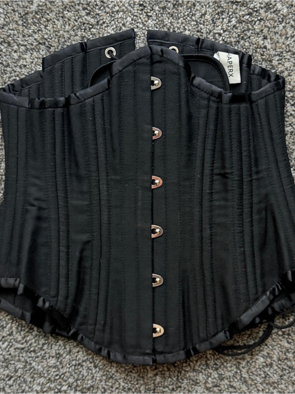 HAPERX Black Underbust Waist Training Corset Lace Up Size S